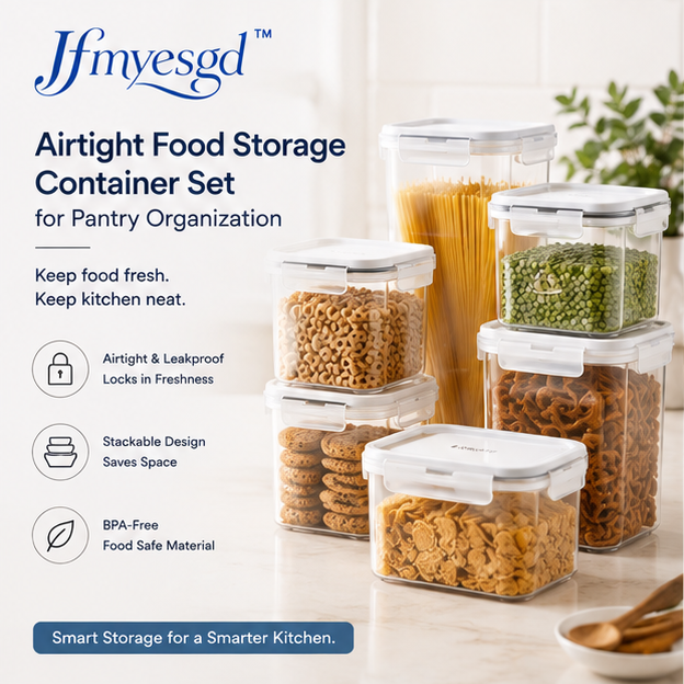 Jfmyesgd™ Airtight Food Storage Container Set for Pantry Organization
